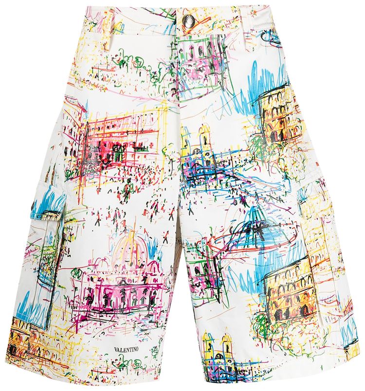 Valentino Roman Sketches Bermuda Shorts Multicolor