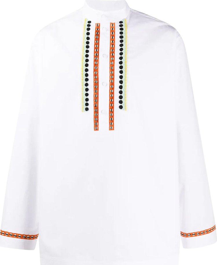 Valentino Embroidered Long-Sleeve Shirt 'White'