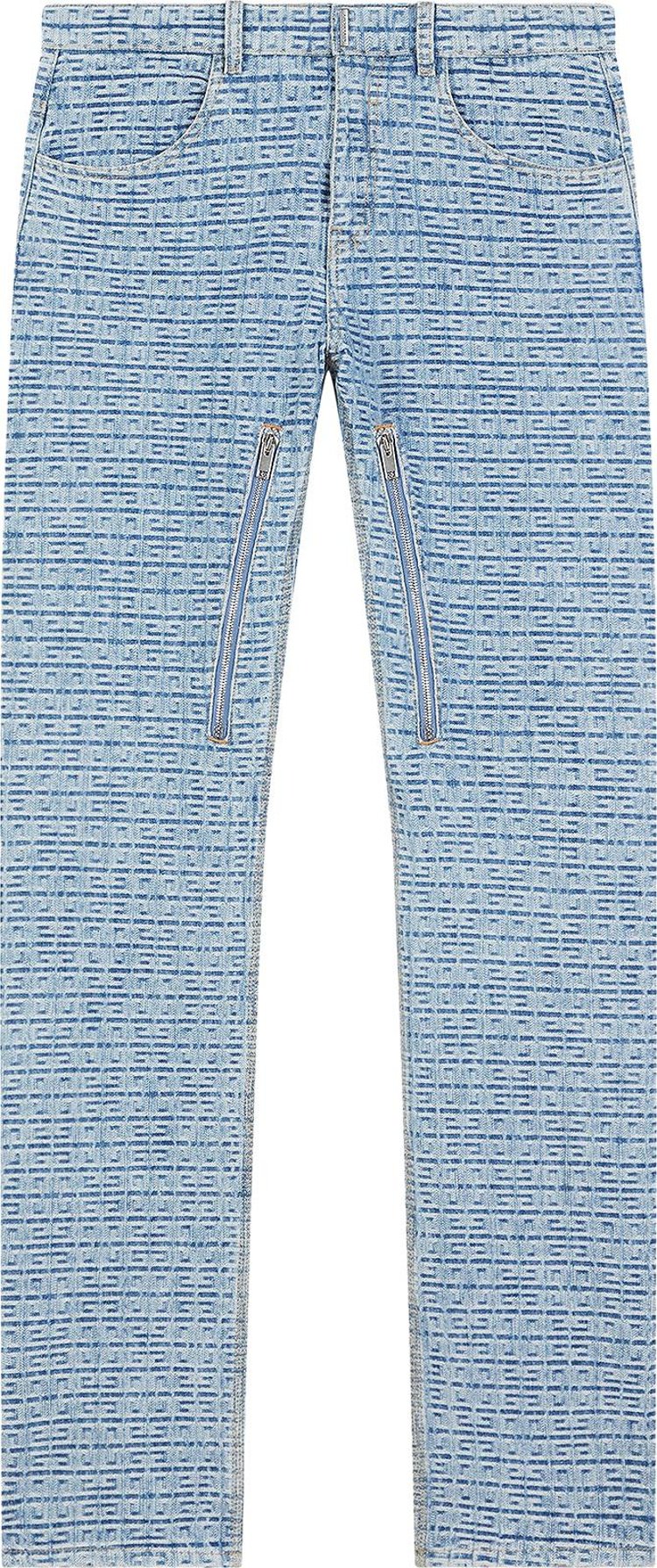 Givenchy 4G Jacquard Denim Regular Fit Pants 'Light Blue'