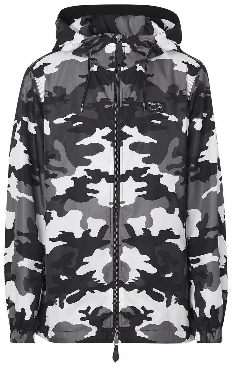 Burberry Camouflage Print Jacket Monochrome