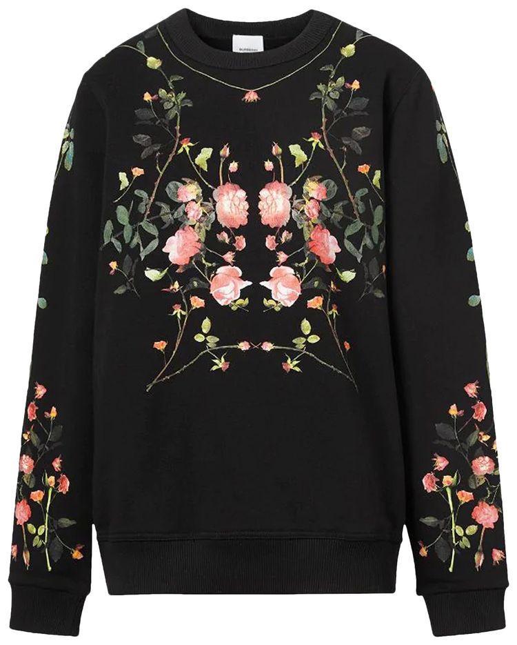 Burberry Fairhall Flowers Pullover Sweater Black