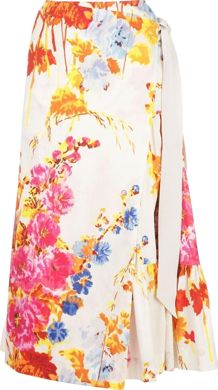 Dries Van Noten Floral Print Wrap-Around Skirt 'Multicolor'