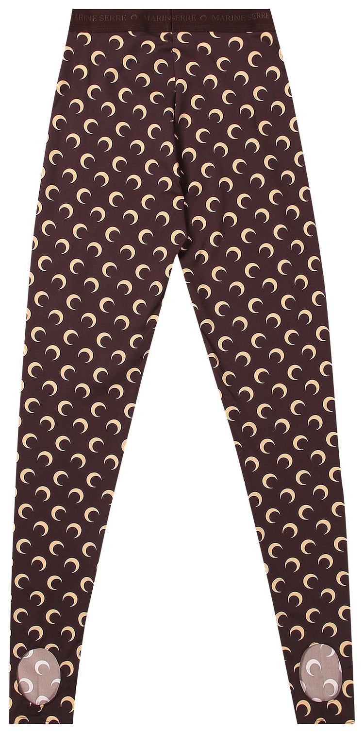 Marine Serre Recycled Fuseaux Moon Leggings Tan
