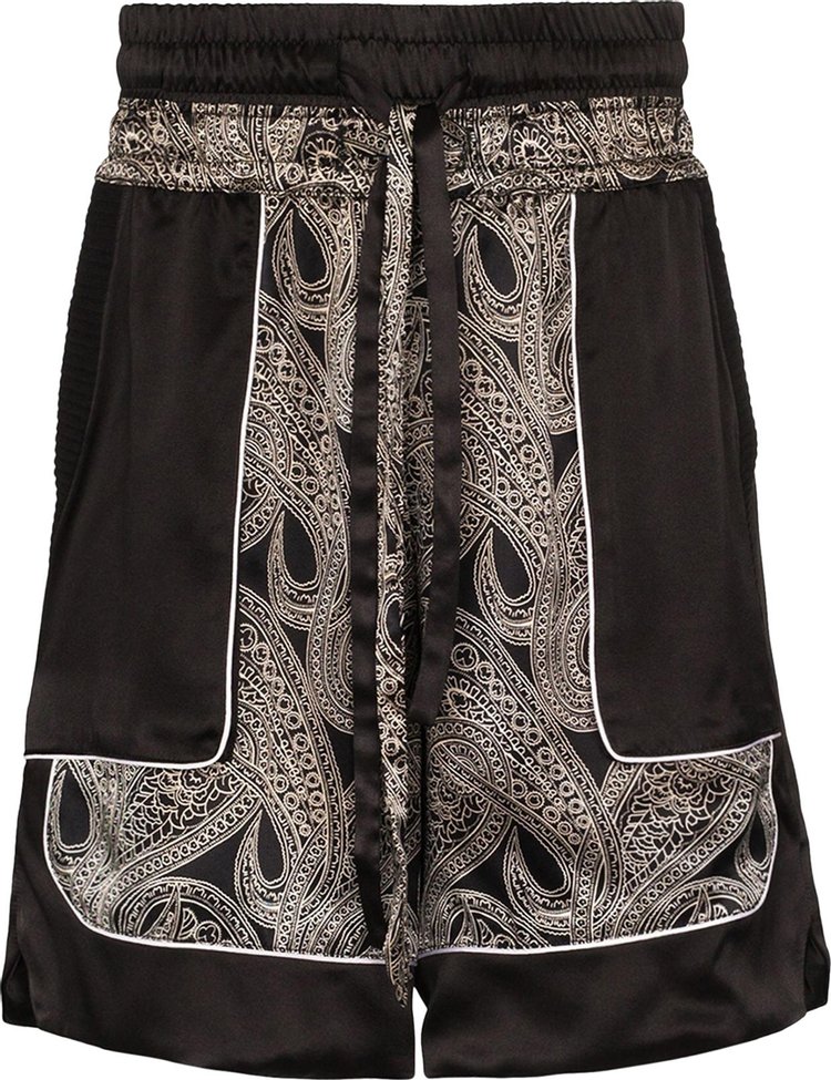 Nahmias Paisley Silk Shorts 'Black'
