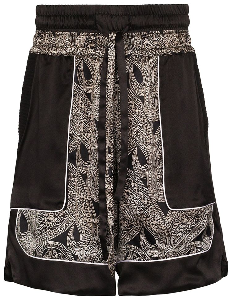 Nahmias Paisley Silk Shorts Black