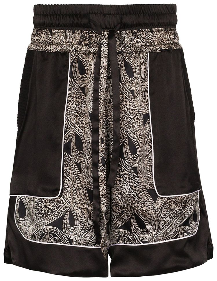 Nahmias Paisley Silk Shorts 'Black'