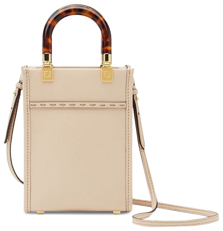 Fendi Mini Sunshine Shopper Bag PoudreOro