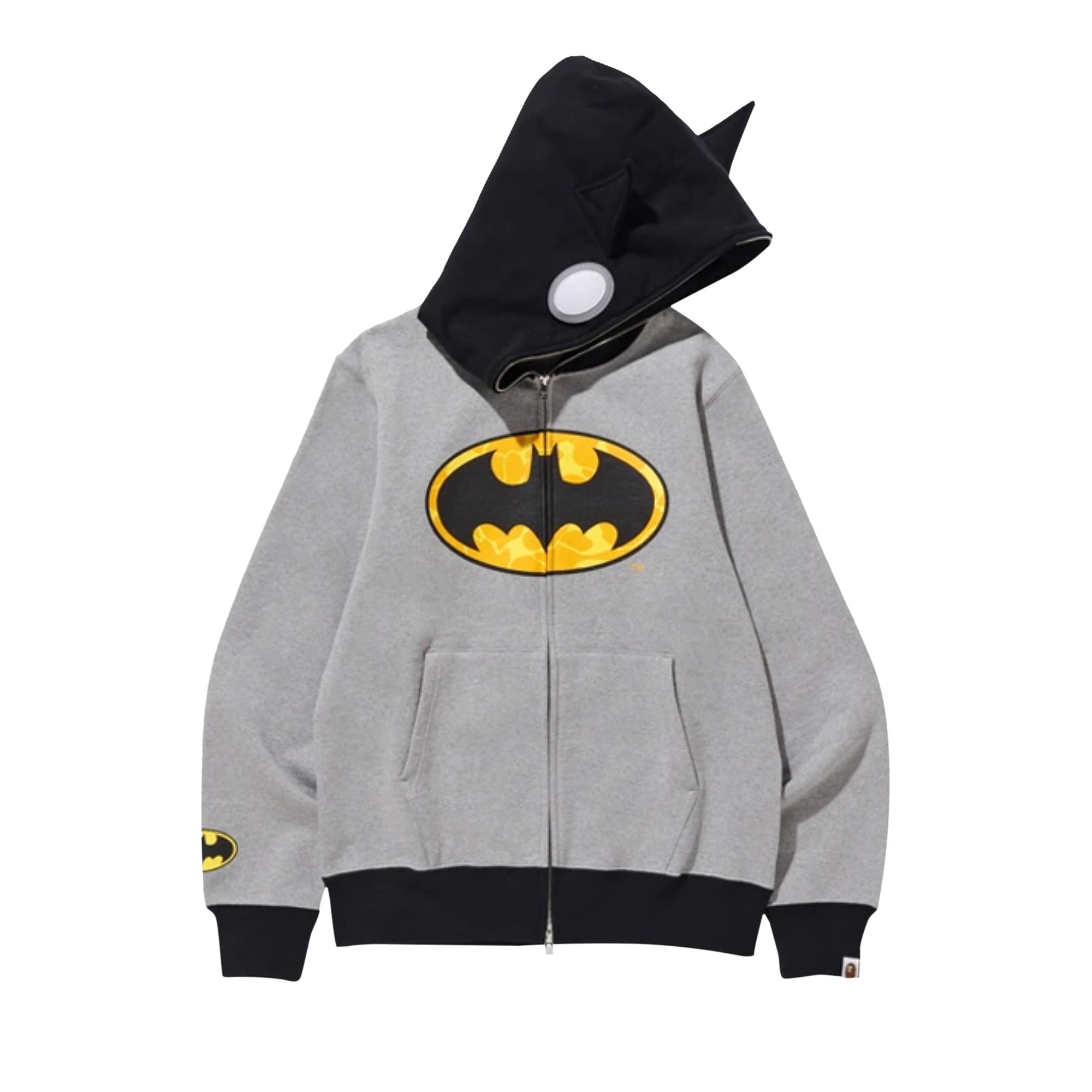 Buy BAPE x DC Batman Full Zip Hoodie 'Grey' - 0039 1SS190106BFZH