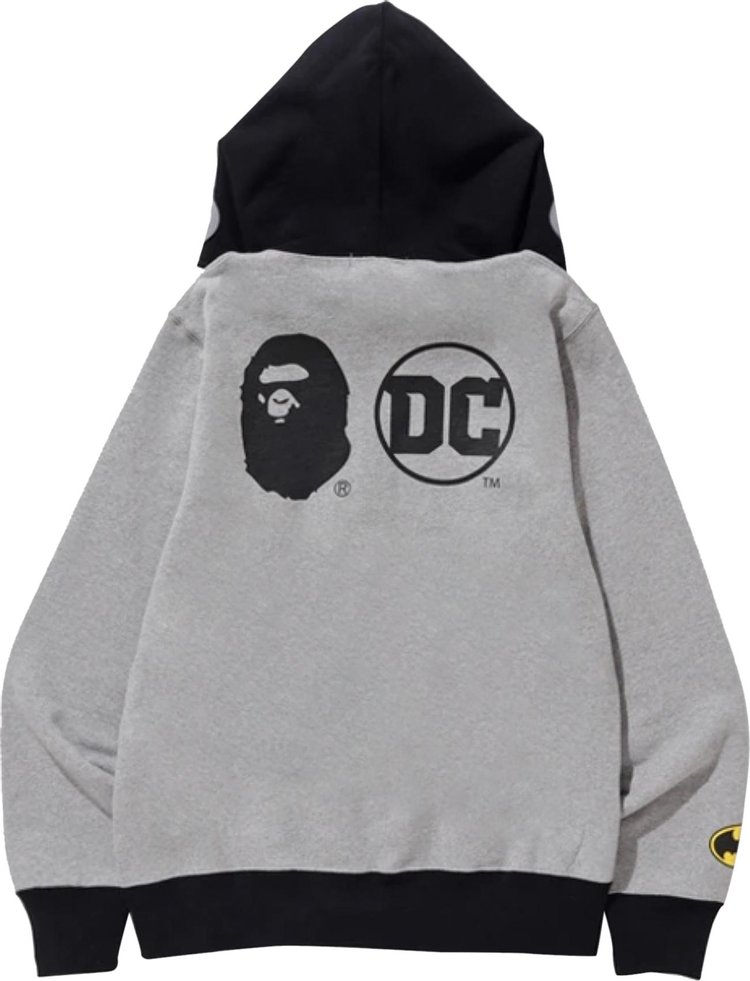 BAPE x DC Batman Full Zip Hoodie Grey