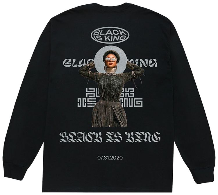 Music Beyonce Black Is King Long Sleeve Tee Black
