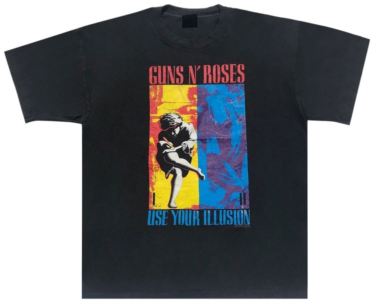 Vintage Guns N Roses Use Your Illusion T Shirt Black