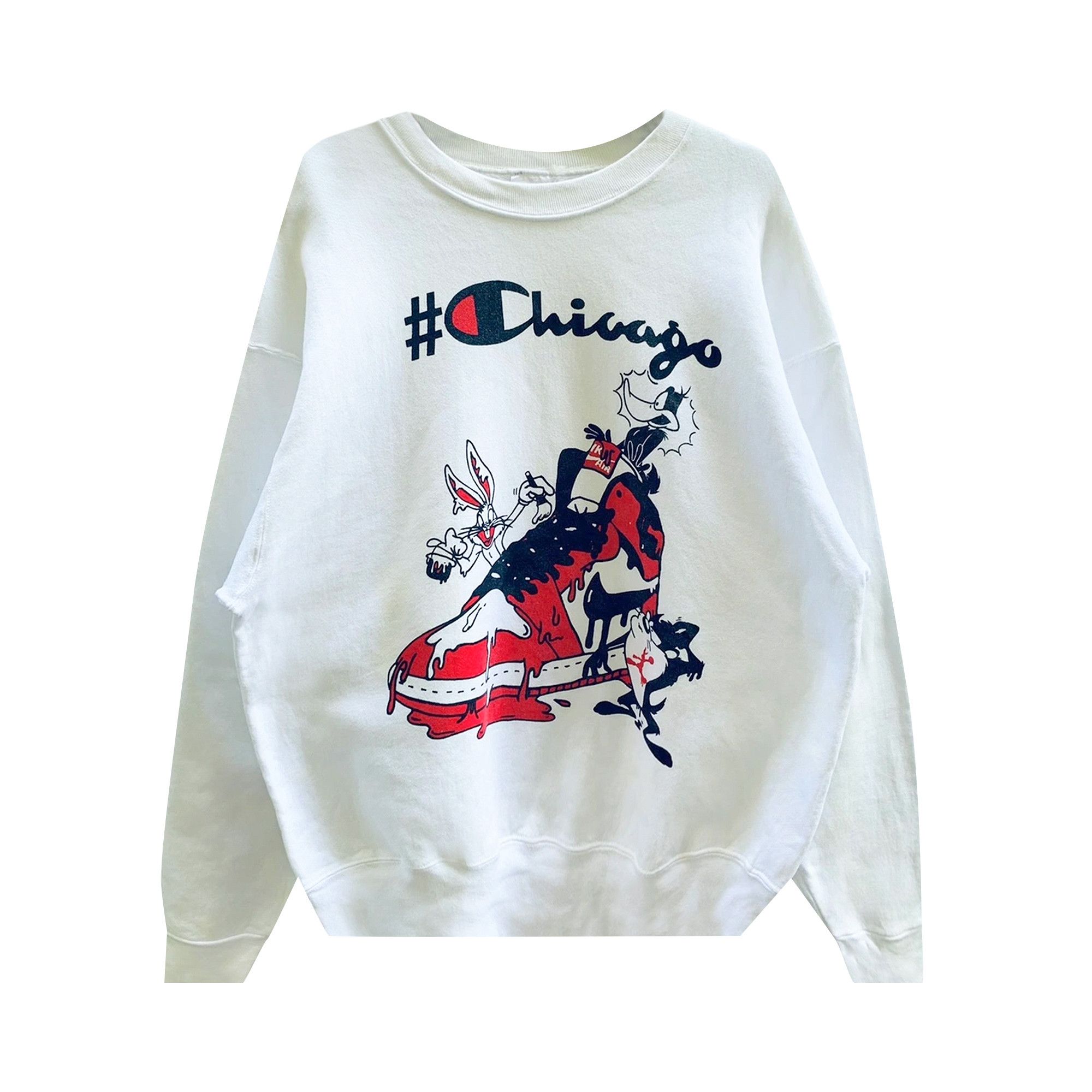 Buy Vintage Air Jordan Space Jam Character Painting Chicago Sweatshirt White 0002 100000106VSJC WHIT GOAT