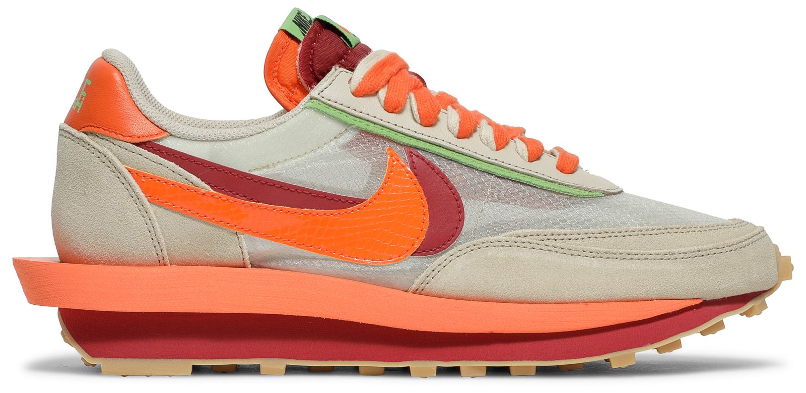 ld waffle x sacai x clot orange blaze
