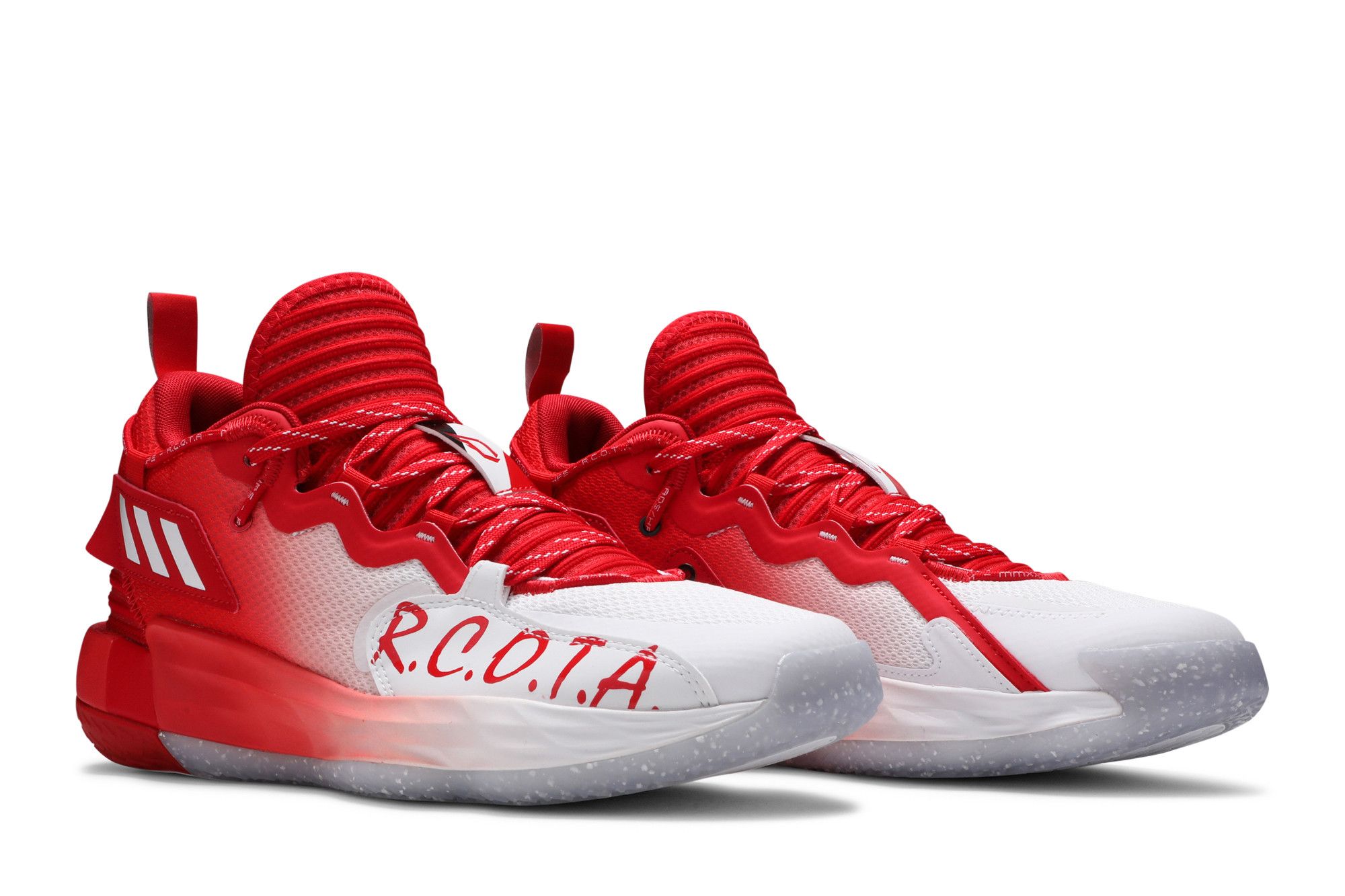 adidas DAME 7 EXTPLY ホワイト/レッド Adidas Dame 7 EXTPLY GCA USA Damian Lillard Basketball Shoes