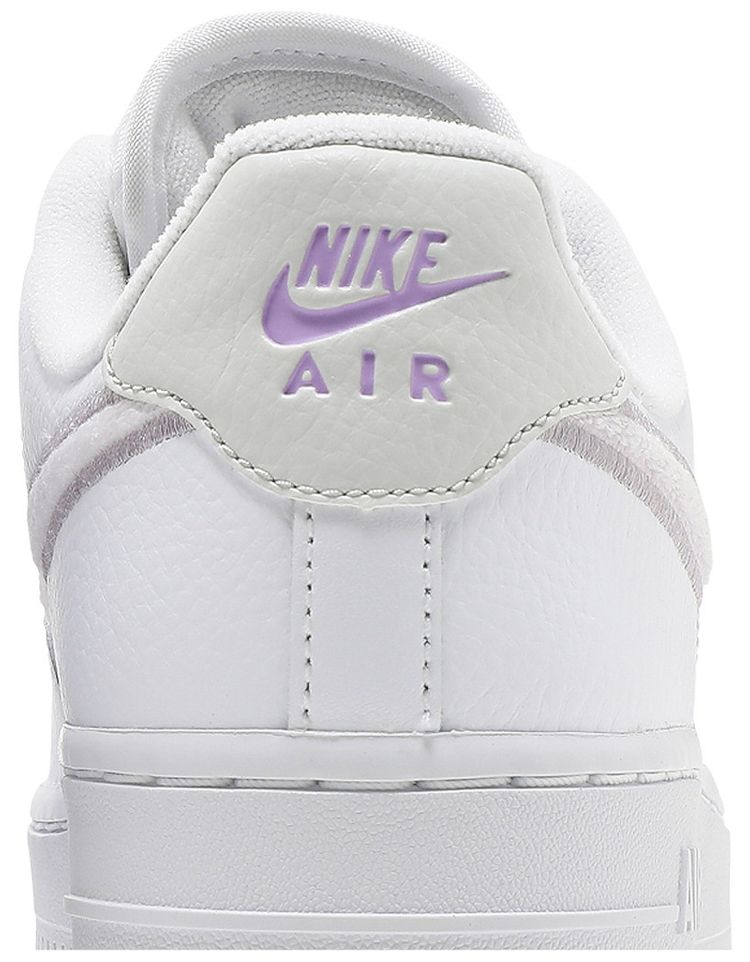 Nike Wmns Air Force 1 07 Essential Chenille Swoosh   White Lilac