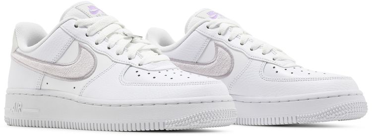 Nike Wmns Air Force 1 07 Essential Chenille Swoosh   White Lilac