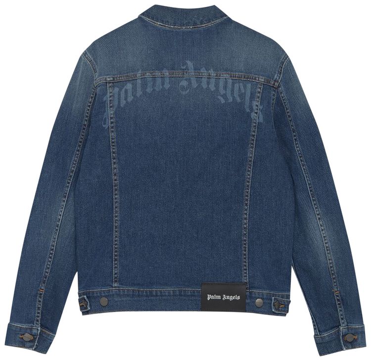 Palm Angels Classic Logo Denim Jacket Light BlueWhite