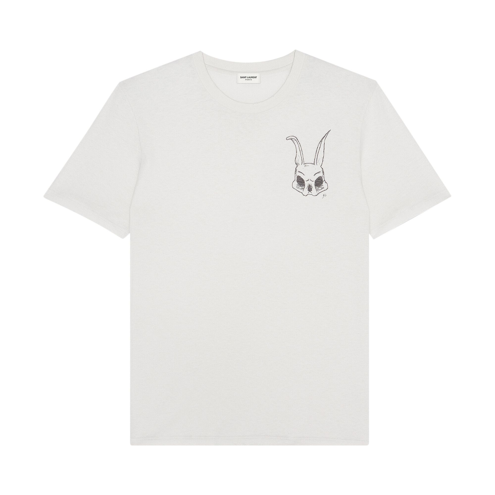 Buy Saint Laurent Rabbit Skull T Shirt Dirty Ecru Noir 670107 Y36JX 9766 GOAT