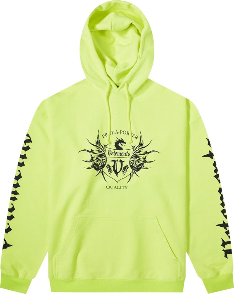 Buy Vetements Black Label Logo Hoodie 'Neon Yellow/Black' - UA52TR900Y ...
