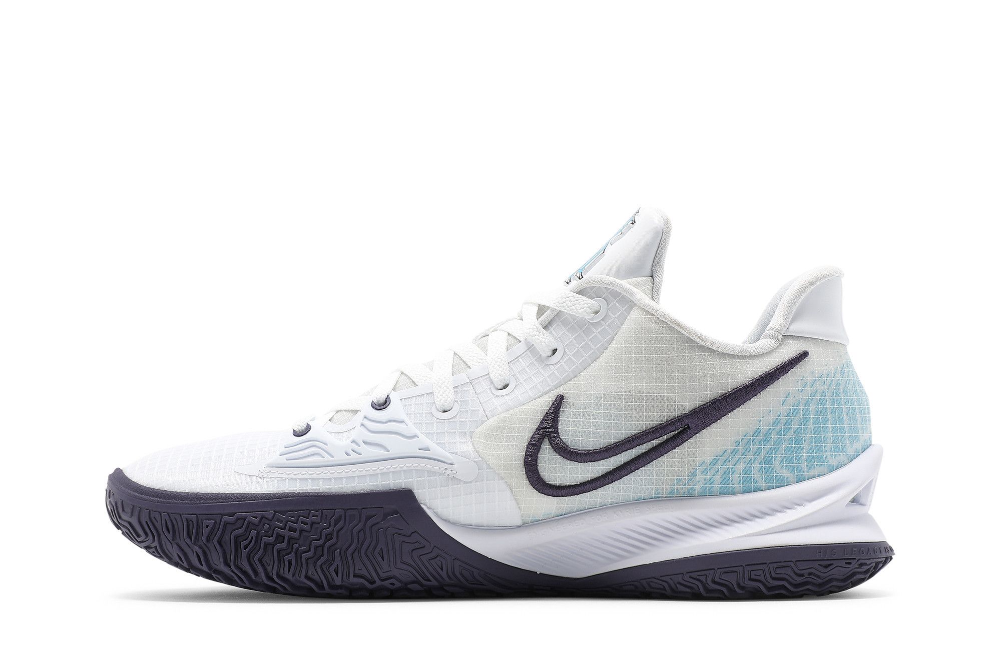 kyrie low 4 white laser blue