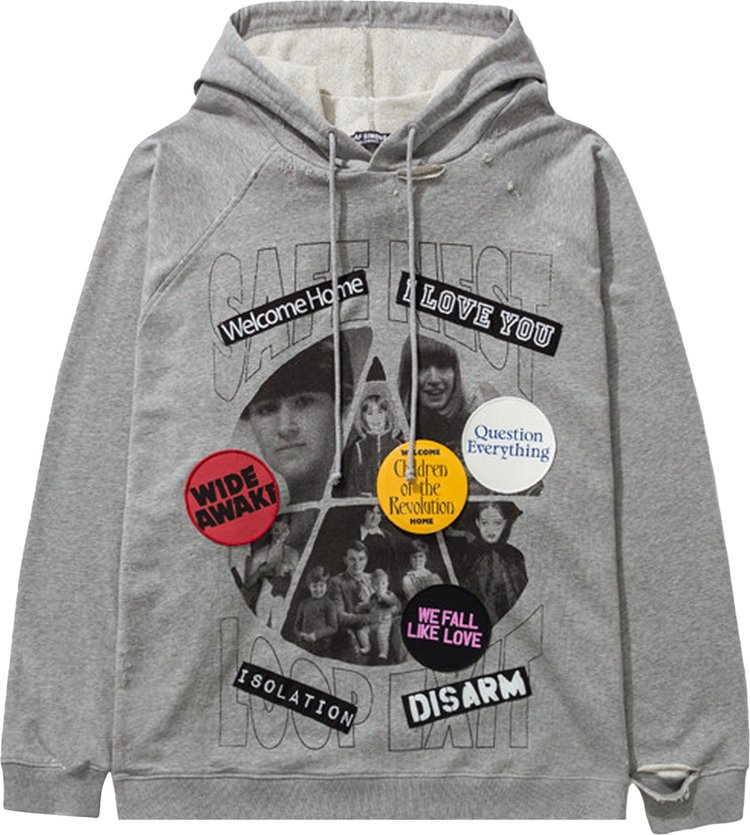 Buy Raf Simons Welcome Home Collage Destroyed Oversized Hoodie 'Grey ...