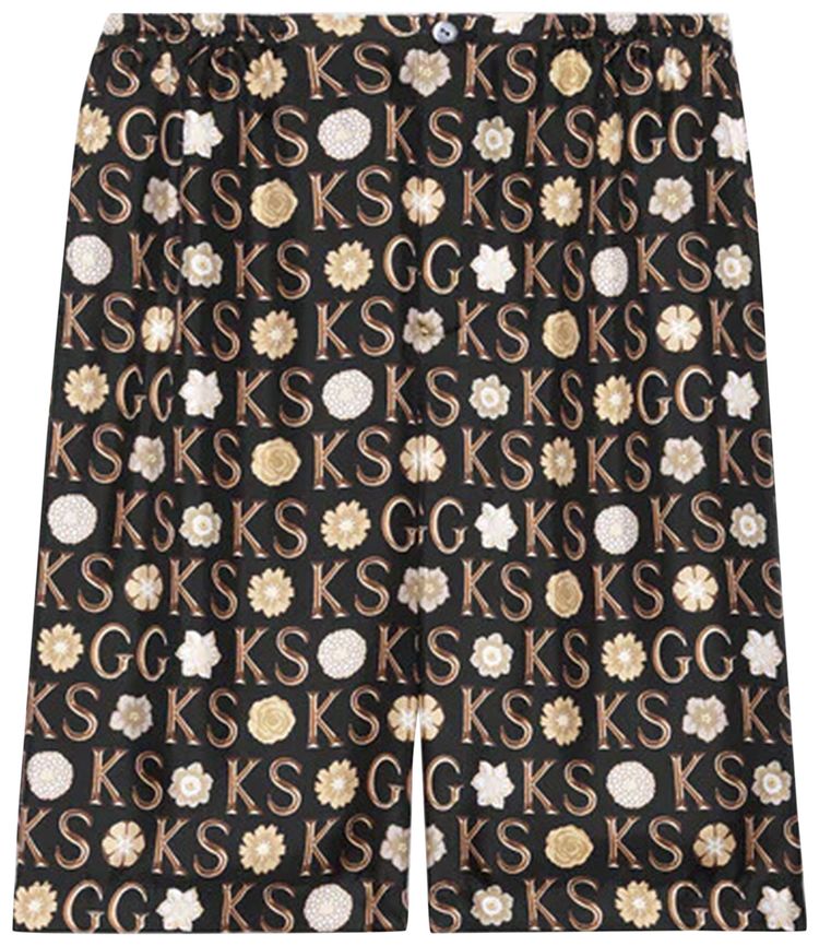 Gucci x Ken Scott Silk Print Shorts BlackIvoryMulticolor