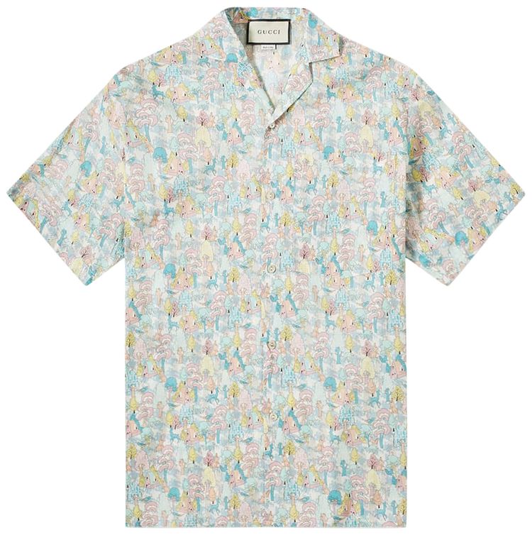 Gucci Liberty Floral Bowling Shirt Light BlueLilac
