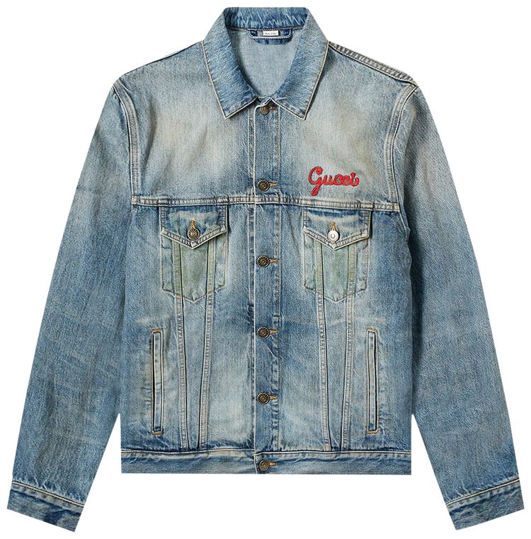 Gucci Cat Denim Jacket Blue