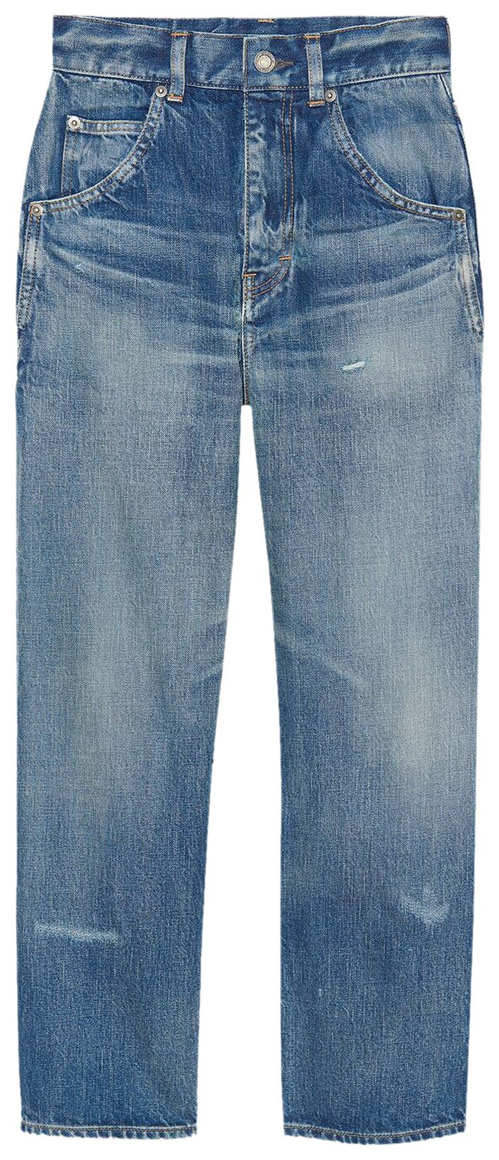 Saint Laurent 70s Cropped Denim Sandy Winter Blue