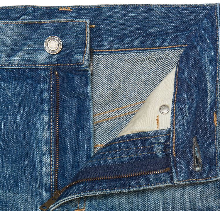 Saint Laurent 70s Cropped Denim Sandy Winter Blue