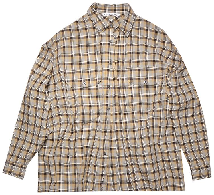 Acne Studios Checked Shirt BrownGrey