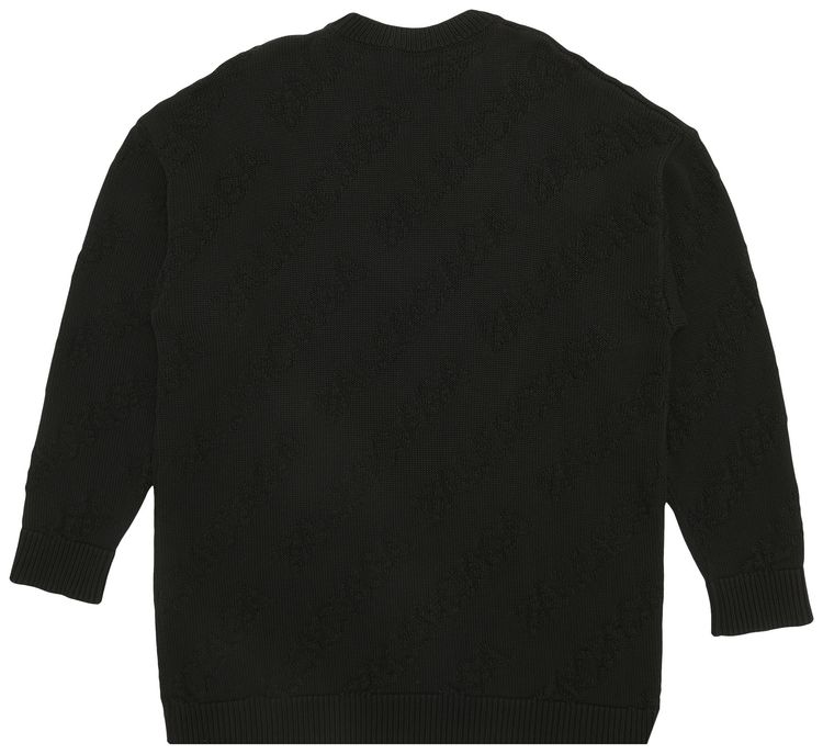 Balenciaga Logo Jacquard Sweater Black