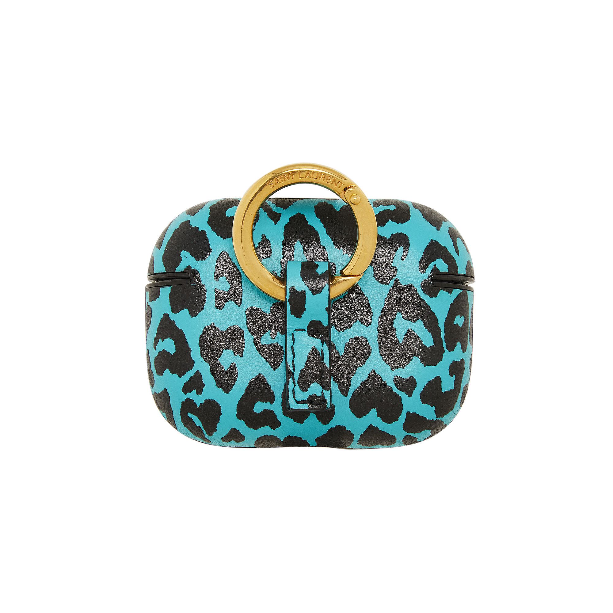 Buy Saint Laurent Leopard Print Airpods Pro Case 'Acqua/Nero