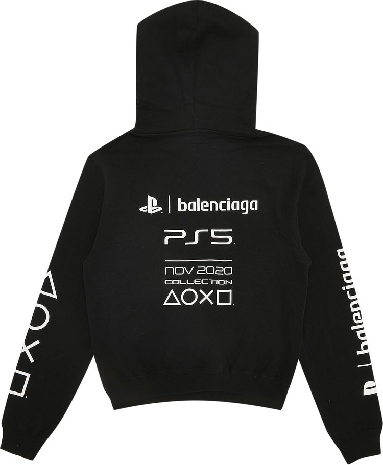 Balenciaga Playstation Shrunk Hoodie Black