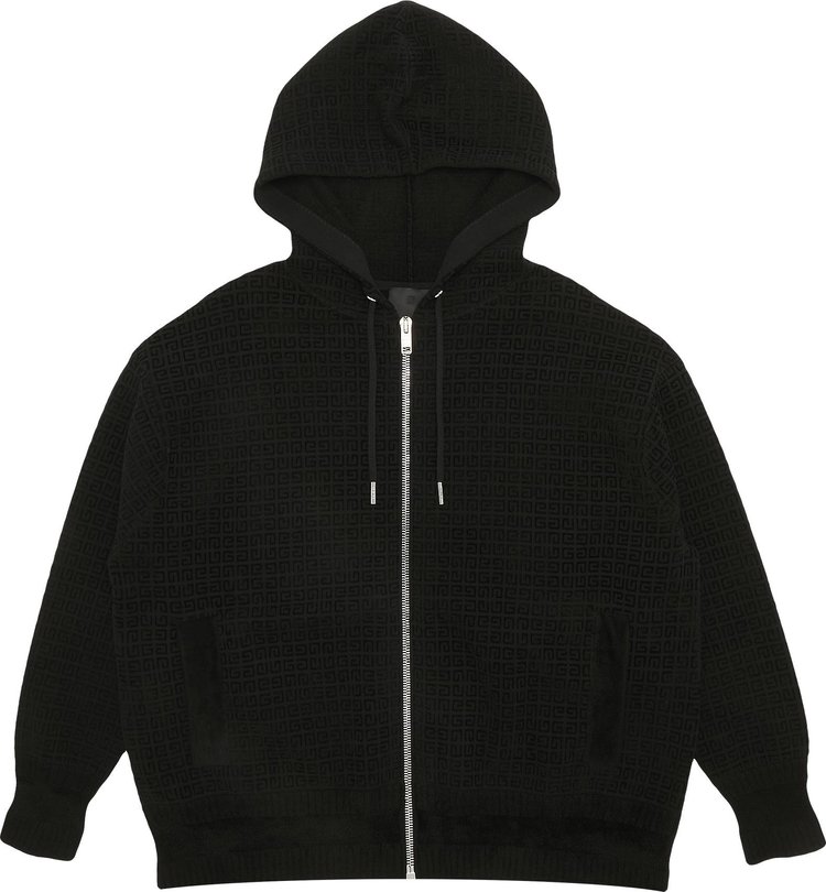 Givenchy 4G Knitted Zipped Hoodie 'Black'