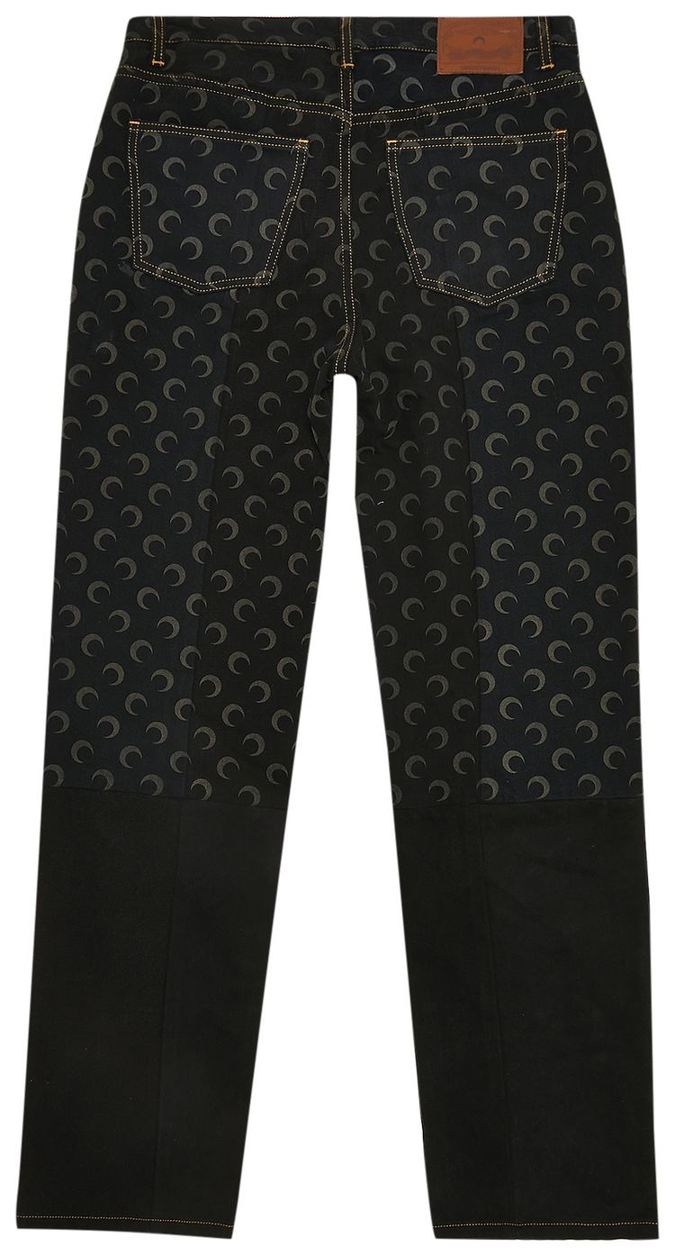 Marine Serre Regenerated Moon Denim Trousers Black