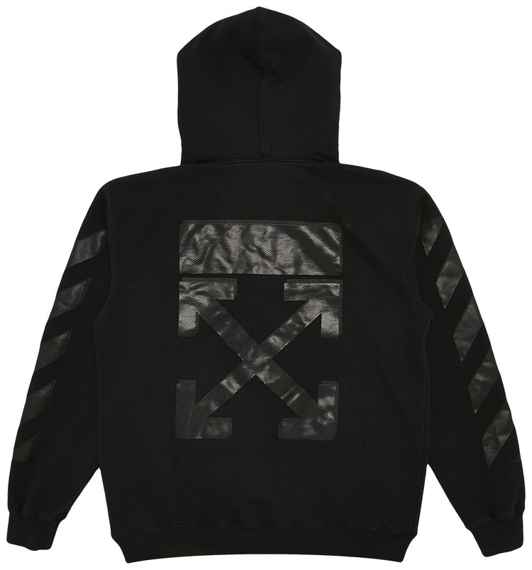 Off White Arrow Zipped Hoodie Black