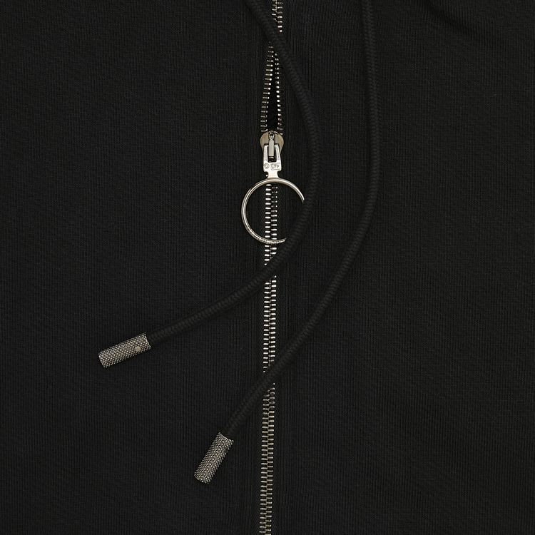 Off White Arrow Zipped Hoodie Black