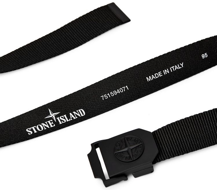 Stone Island Nylon Logo Tape Belt Black
