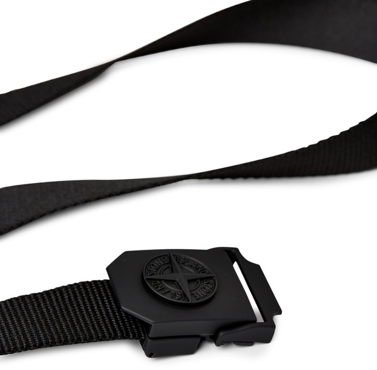 Stone Island Nylon Logo Tape Belt Black