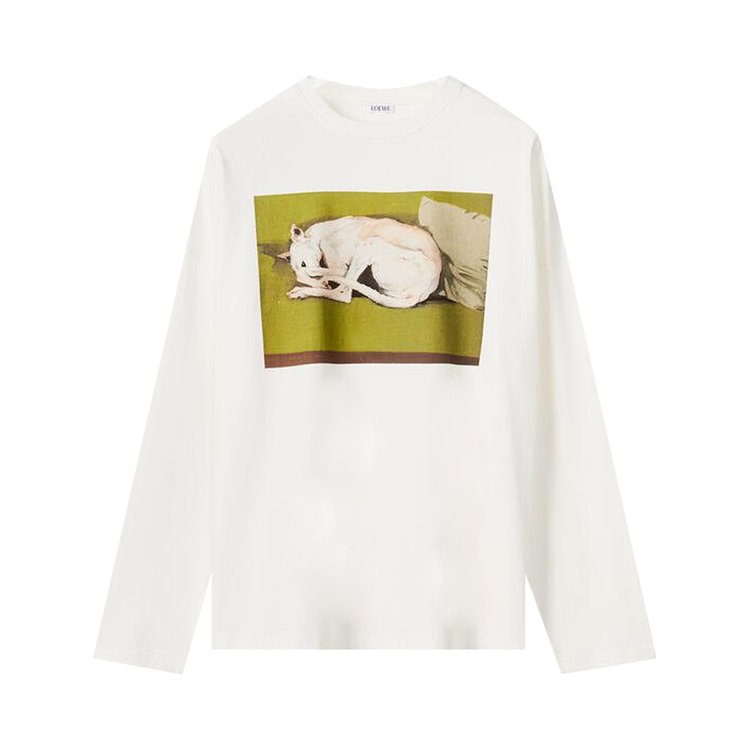Loewe Long-Sleeve Greyhound Print T-Shirt 'White'