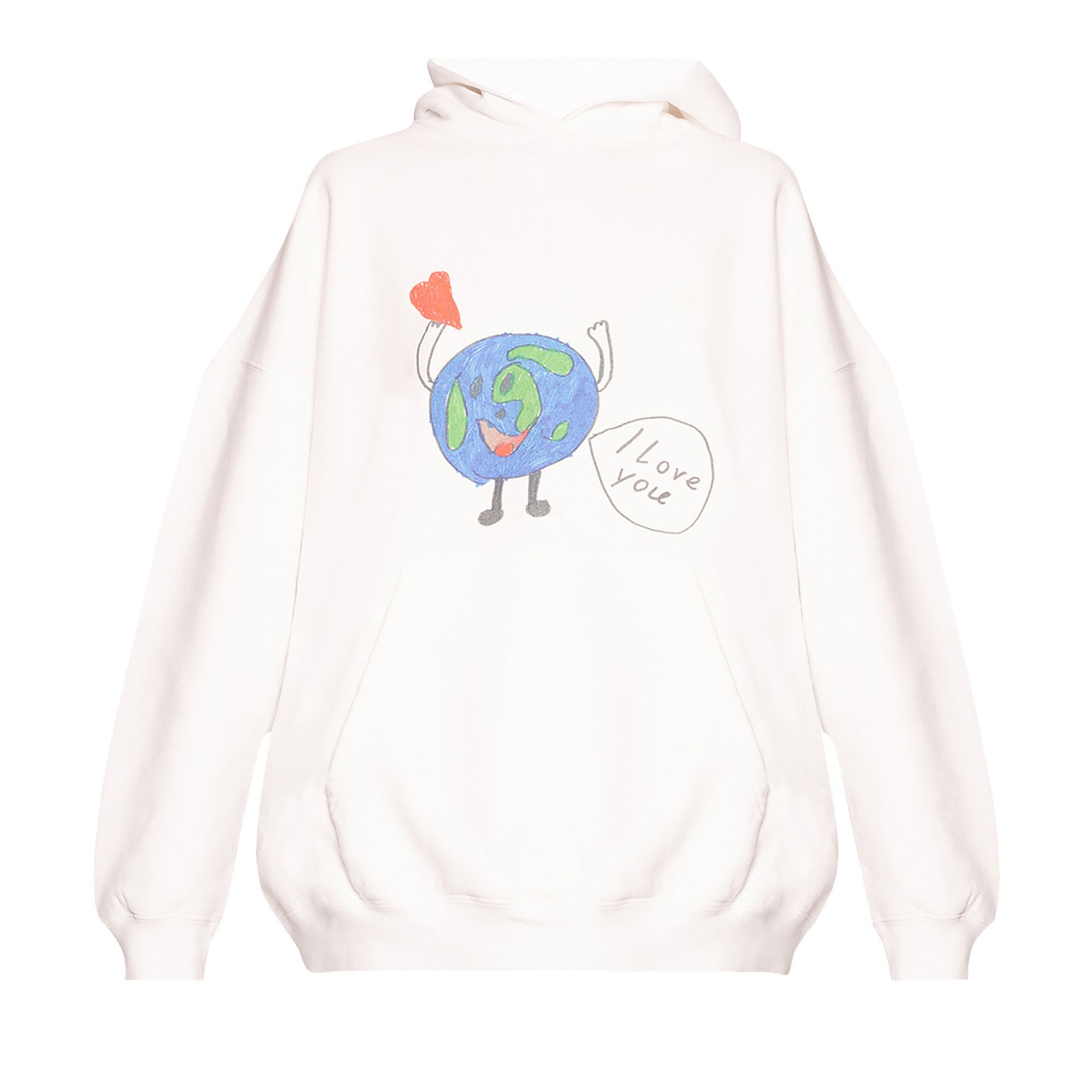 Balenciaga Earth Logo Hoodie 'White' | GOAT