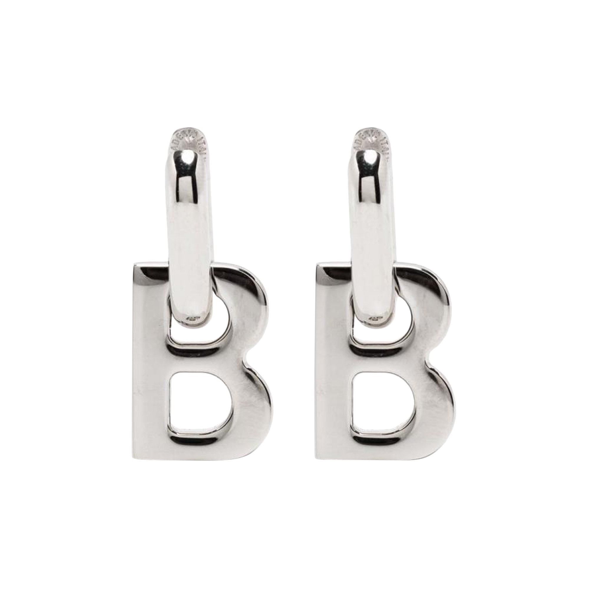 Balenciaga B Chain XS Earrings 'Shiny Silver' | GOAT