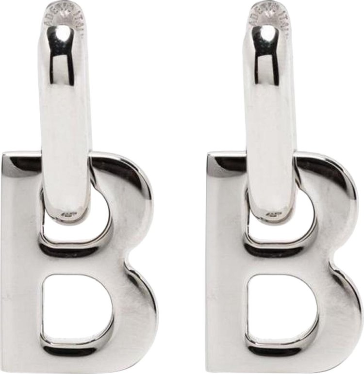 Balenciaga B Chain XS Earrings 'Shiny Silver'