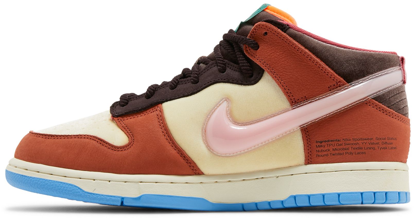 social status dunk mid chocolate milk