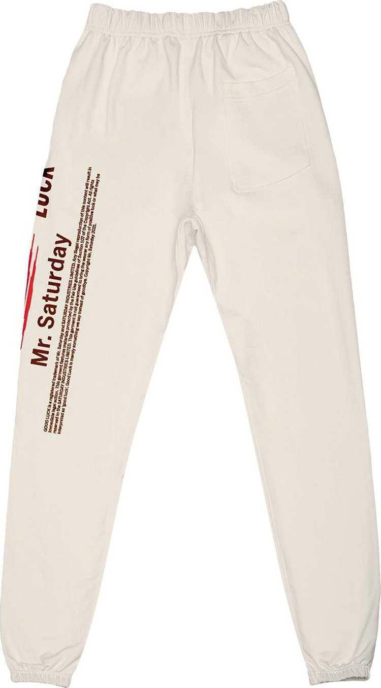 Mr Saturday Good Luck Motion Sweatpants Vintage White