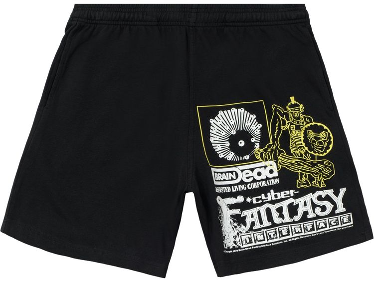 Brain Dead Cyber Fantasy Heavyweight Jersey Short Washed Black