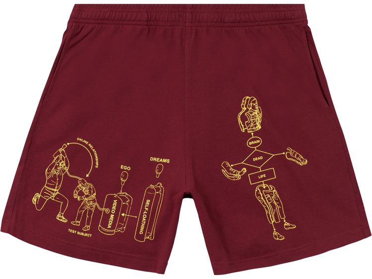 Brain Dead Tutorials Heavyweight Jersey Short Burgundy