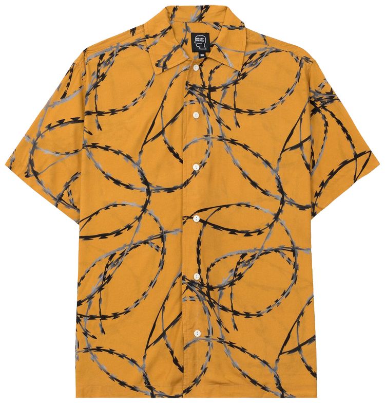 Brain Dead Razorwire Rayon Shirt Orange