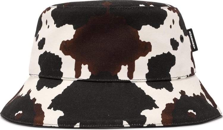 Burberry Logo Patch Cow Print Bucket Hat 'White/Brown'
